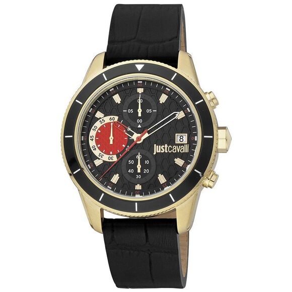 Just Cavalli Other - Just Cavalli Classic Leather Dress Watch Men Black Watches